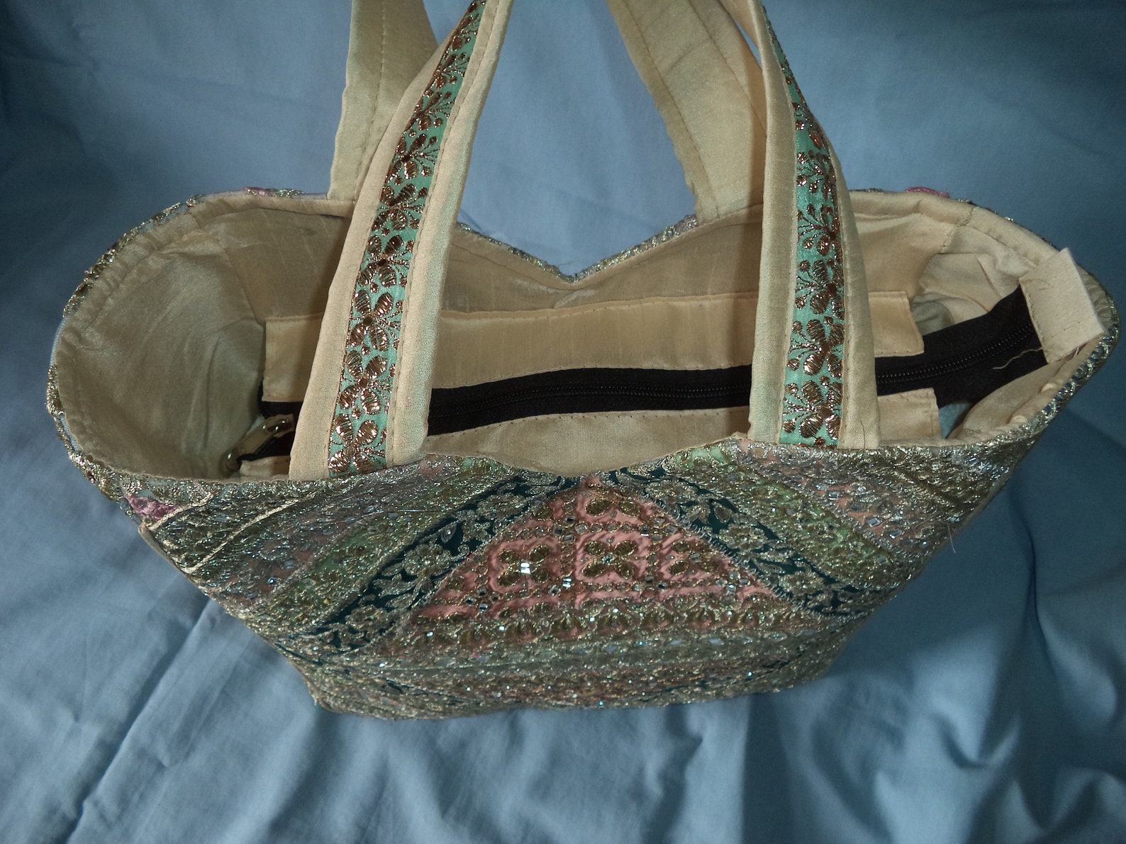 Recycled Indian Sequin and Mirror Sari Patchwork Shoulder Bag Etsy