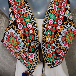 Beautiful traditional Indian ethnic embroidered and foil mirror work short vest