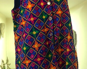 chaleco Phulkari abrigo de alta calidad étnico Phulkari indio punjabi bordado a mano chaleco colorido / chaleco / chaqueta / regalo para ella
