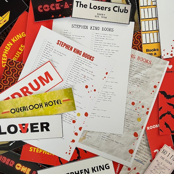 Stephen King Printables Checklist Etsy