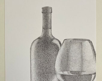 Stippled Wine Art Print