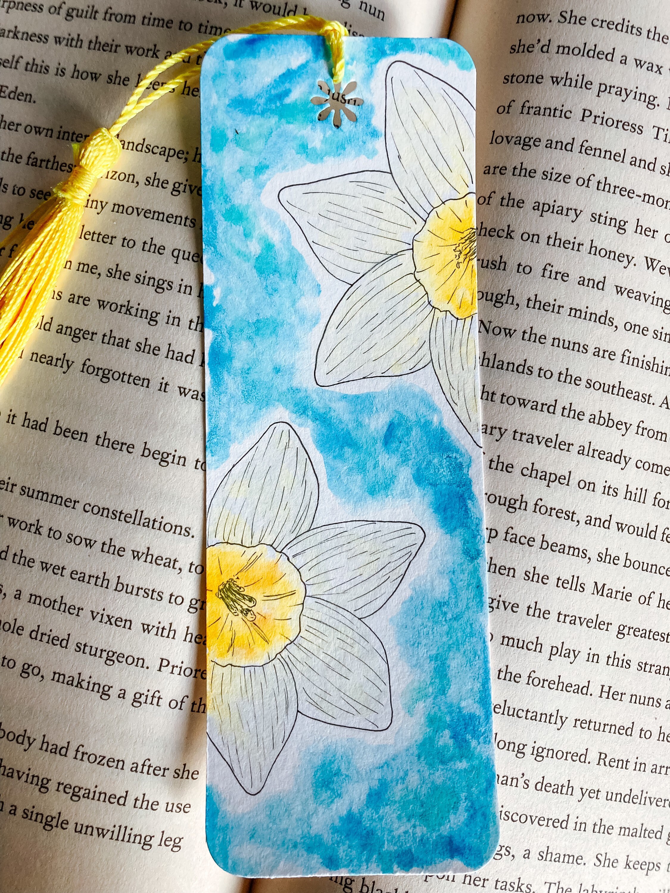 Original Bookmark for Reader Representing a Daffodil Flower 