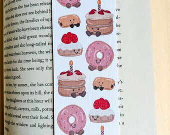 Amuseable Pastry Donut Cake Linen Bookmark- Jelly Cat Inspired