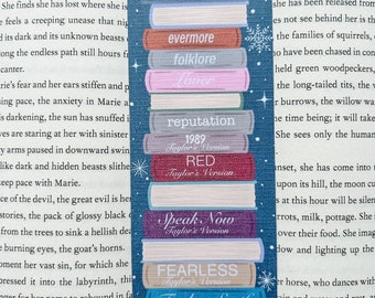 Wintry Tswift Bookstack Linen Bookmark