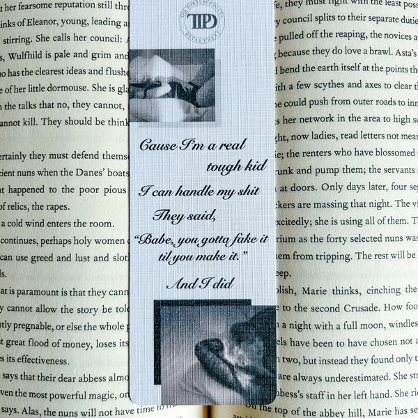 TTPD Tswift Lyric Linen Bookmark