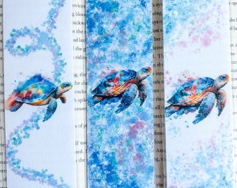 Watercolor Sea Turtle Bookmarks