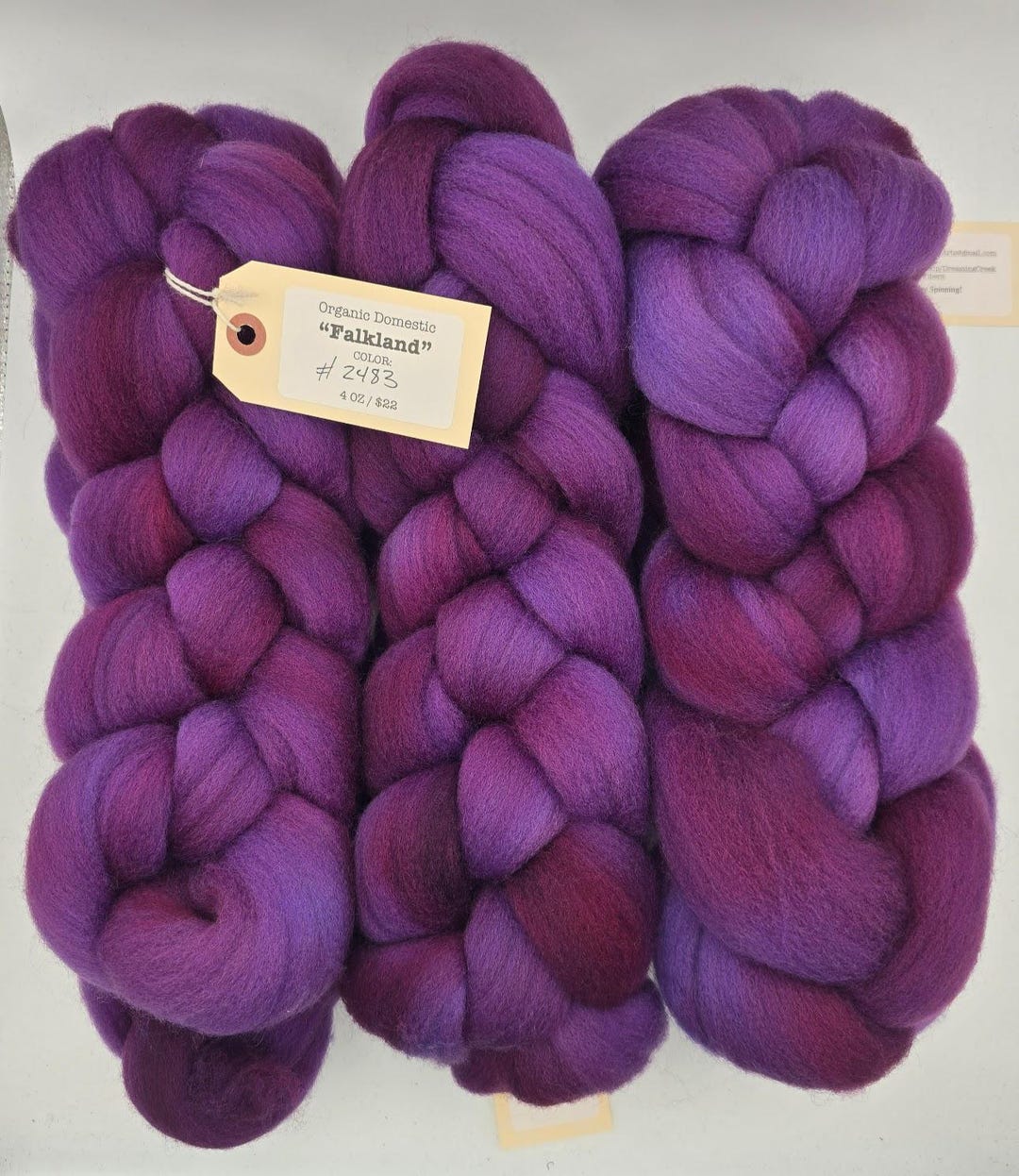 4 Oz Hand Dyed Falkland Wool Top. Color # 2483. US Grown/milled ...
