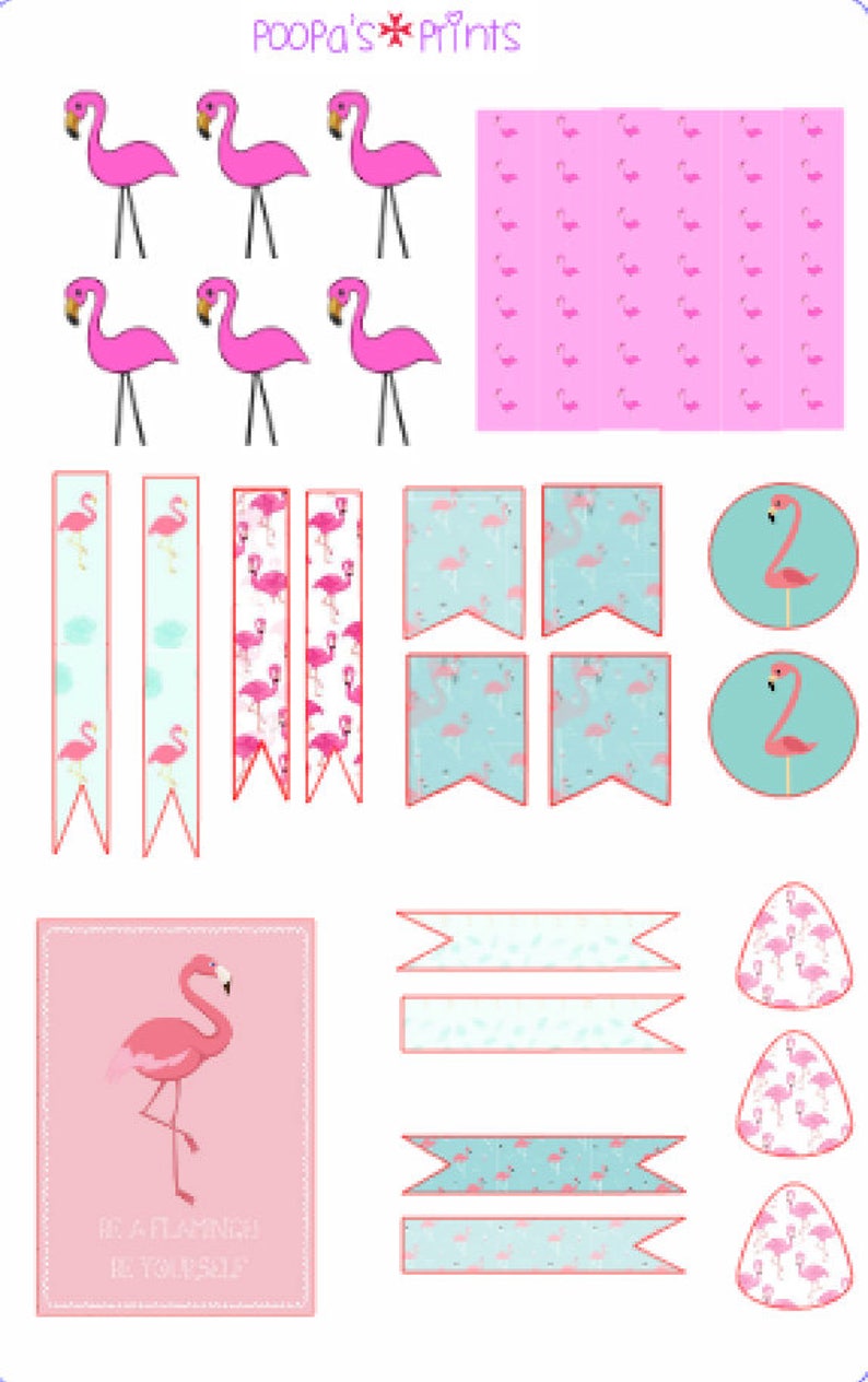 Flamingo Planner Stickers Erin Condren Happy Planner Day | Etsy