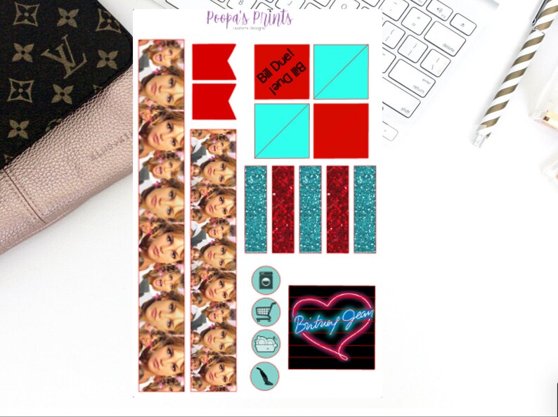 Happy Planner Britney Spears Planner Sticker KIT Day Designer Erin Condren Custom Order!