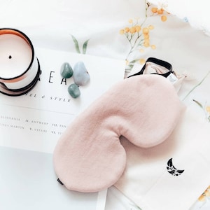 Raspberry Sleep Mask – Breathable, Plant-Dyed, Adjustable Elastic, Organic Cotton, Bamboo Silk, or Pure Silk