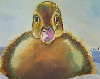 Chip the Duckling Original Watercolor Painting