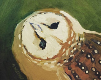 Inquisitive Owl Original Watercolor Painting