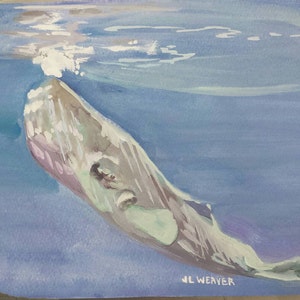 Underwater Whale Original Painting