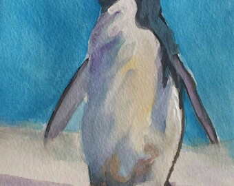 Little Penguin Original Watercolor
