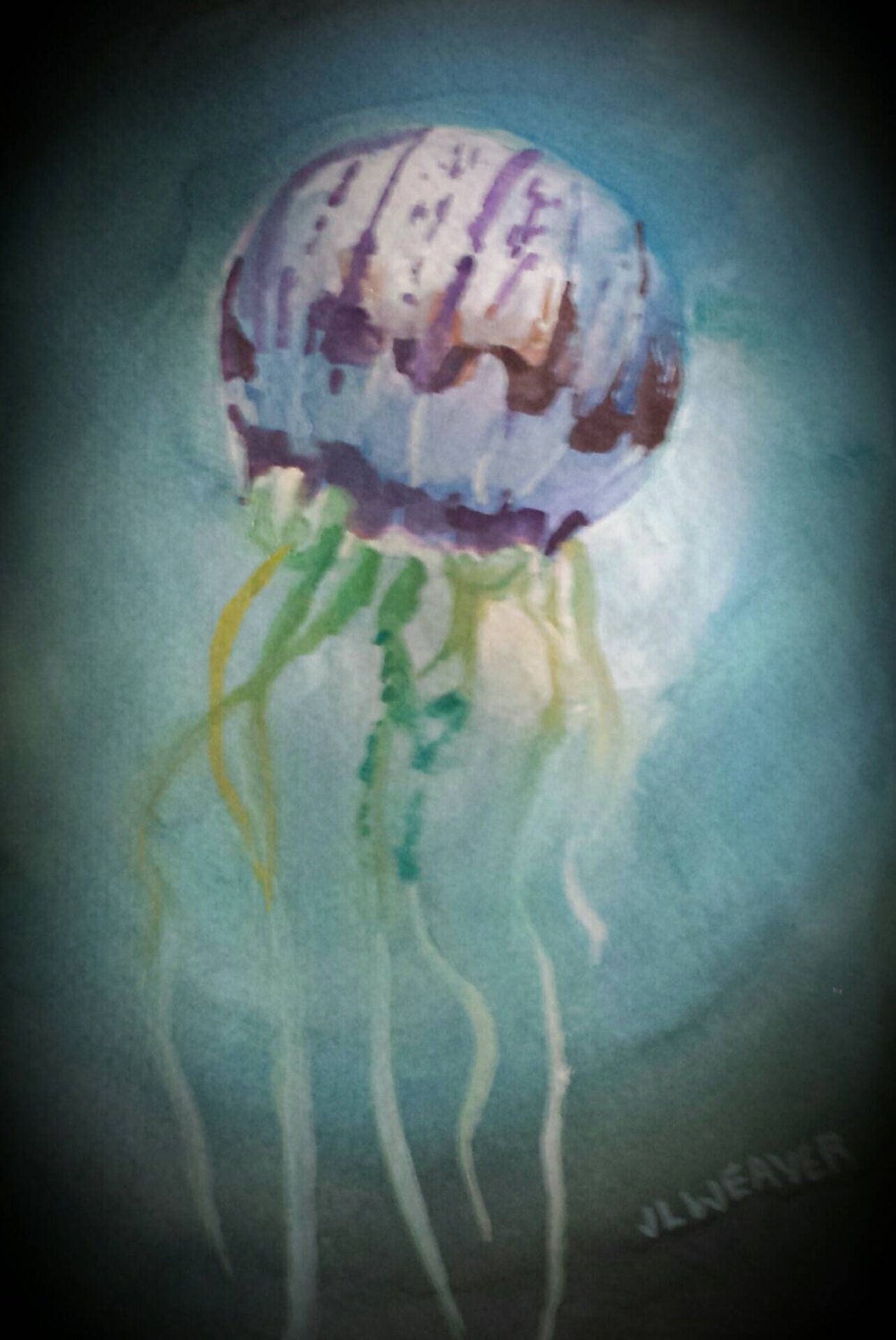 Jellyfish Night Original Watercolor Painting - Etsy