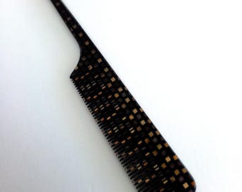 Vintage Paul Marechal Black Curved Rat Tail Comb, Deadstock  display picture 1