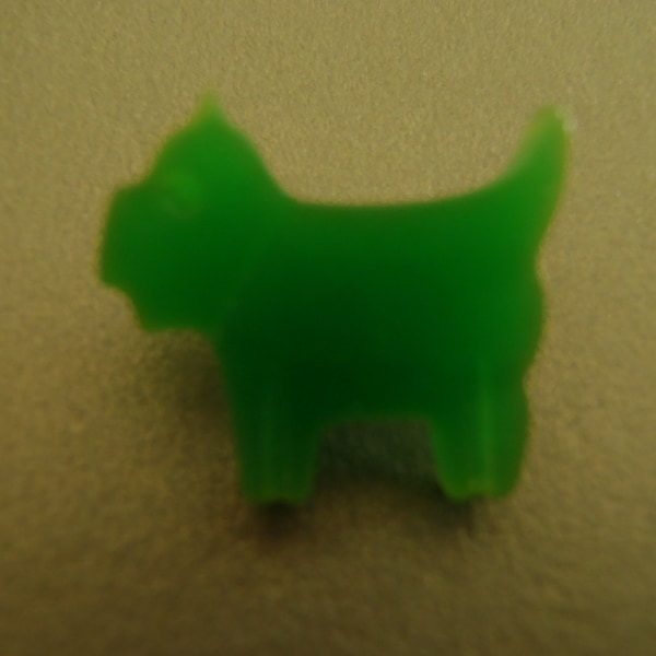 Vintage Cute Green Scotty Dog Button figural approx 5/8x5/8 inch (15x15mm) shanked collectible sew project jewelry knit junk journal