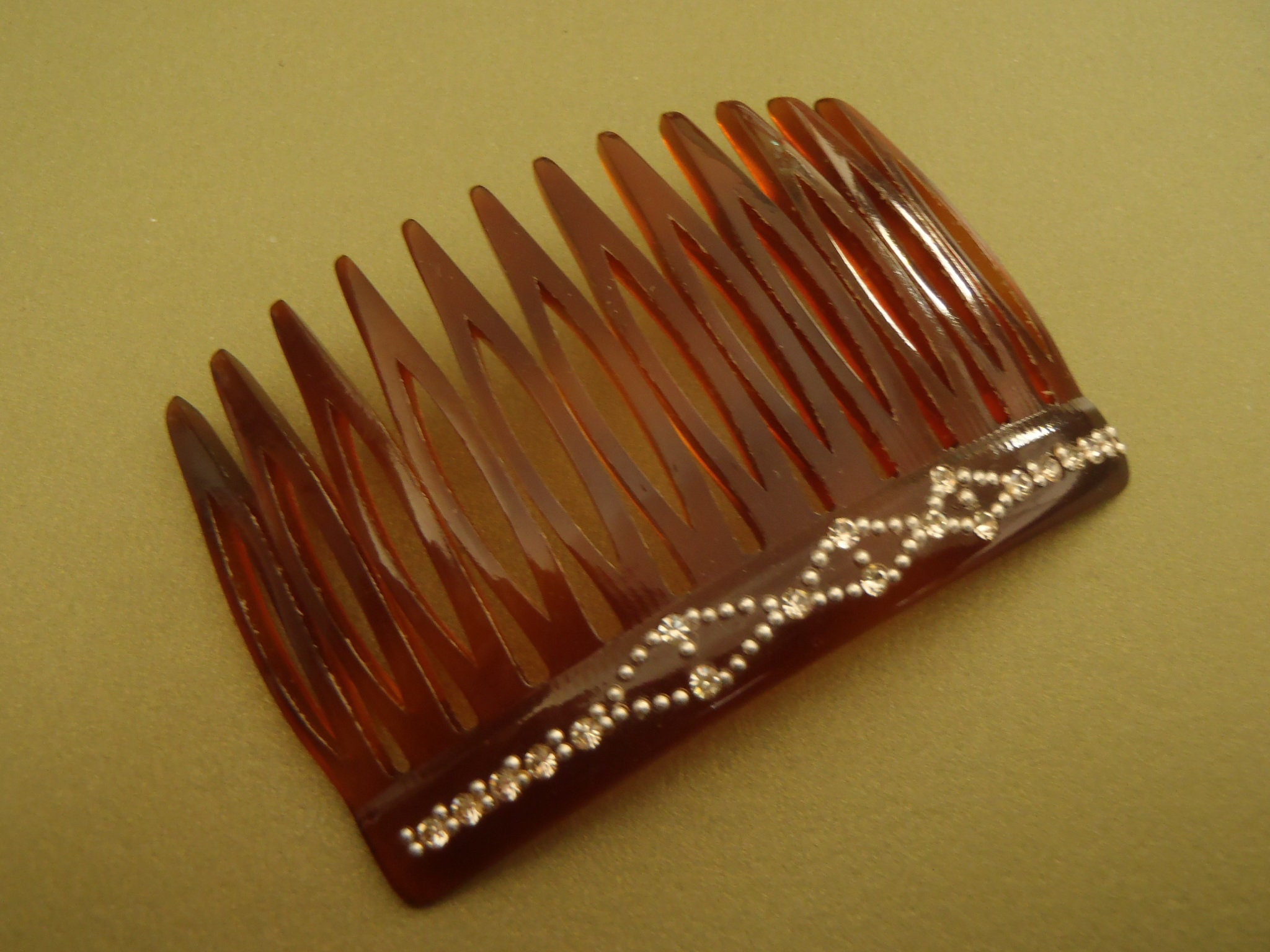 Vintage‎ Lucite Tortoiseshell Decorative Hair Comb Made In France Vintage Faux Tortoise Shell Celluloid Mantilla Hair Comb Lot  main image 2