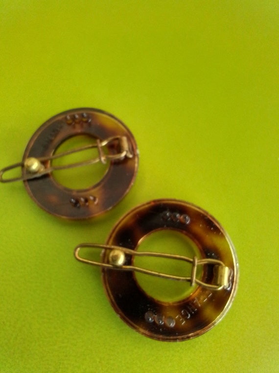 2 small Vintage French Barrettes 1960s Faux Torto… - image 2
