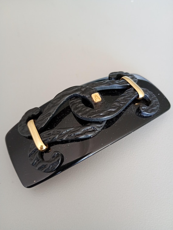XL Vintage Alexandre De Paris Barrette Black Buckle Theme 3  display picture 1