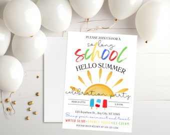 Invitación a fiesta de fin de curso, invitación a fiesta de bienvenida al verano, invitación a fiesta de fin de curso, invitación a fiesta de fin de curso, invitación de fin de curso