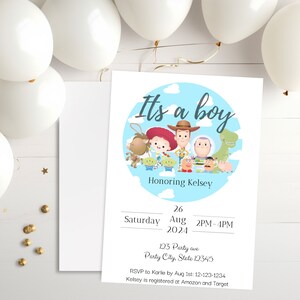 Editable Toy Story Baby Shower Invitation | It's a Boy invitation | Toy Story Baby Shower Invite | Printable
