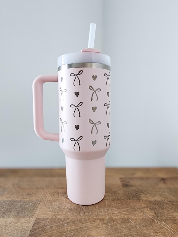 Coquette Bow Stanley - Bow Tumbler - Laser Engraved Coquette Bow