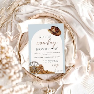 Invito per baby shower da cowboy / Invito per baby shower da cowboy / Un piccolo cowboy è in arrivo / Invito per baby shower da contadino / Baby shower da bambino