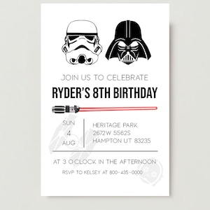 Starwars Birthday Party Invitation, digital download, editable birthday invite, customizable template, instant download.
