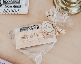 Personalized Wood Eraser with Expo Marker – Personalized Teacher Gift - Gift for teacher - Persoanlized eraser for teacher - Teacher gift
