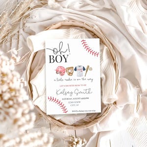 Baseball Baby Shower Invite | Sports Baby Shower Invite | A little rookie is on the way Invite | A little slugger is on the way baby shower