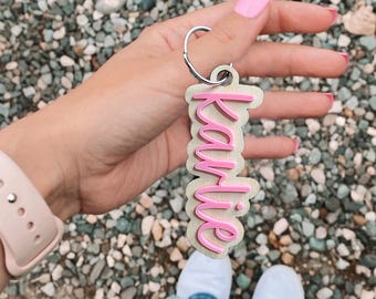 Llavero acrílico con nombre personalizado, etiqueta personalizada