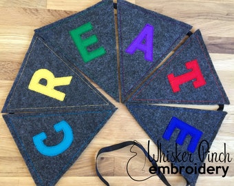 ITH Fast Easy Applique Triangle Bunting/ Garland Package - 48 Different Designs - Machine Embroidery Design