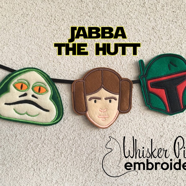 ITH Star Wars Jabba The Hutt Bunting / Girlande - Stickdatei Maschinenstickerei