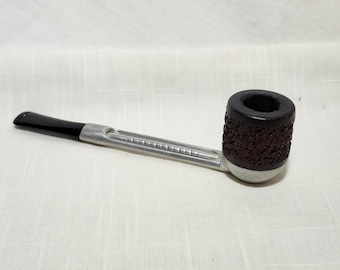 Pipa de fumar vintage Falcon de aluminio y ébano