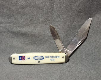 Vintage Mr. Peanut for President 1976 Campaign Pocket Knife