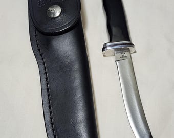 Vintage Buck 118 Personal Fixed Blade Knife with Black Leather Sheath,