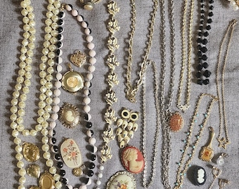 Vintage Mixed Estate Jewelry Collection- 35 pcs- Resell -Crafting