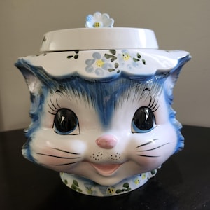 Lefton Miss Kitty Cookie Jar - Etsy