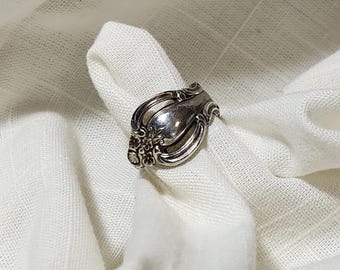 Vintage Spoon Ring International Deep Silver, Gift for Her, Boho Statement Ring