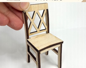 Digital Download Miniature Chair; Counter-height- 1:12 Scale SVG File for Dollhouse Miniatures