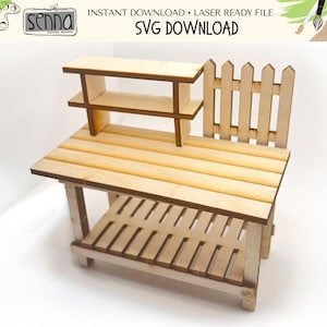Digital Download Miniature Garden Bench- 1:12 Scale SVG File for Dollhouse Miniatures