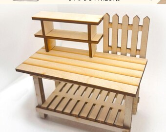 Digital Download Miniature Garden Bench- 1:12 Scale SVG File for Dollhouse Miniatures