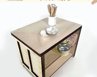 Digital Download Miniature Kitchen Island- 1:12 Scale SVG File for Dollhouse Miniatures