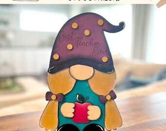 Teacher Gift Gnome SVG | Laser Cut File, DIY Project (Digital Download)