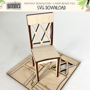 Digitaler Download Miniatur Stuhl; Table-high- 1:12 Maßstab SVG-Datei für Puppenhaus Miniaturen