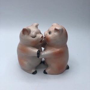 Vintage Ceramic Pink Pig Salt and Pepper Shakers