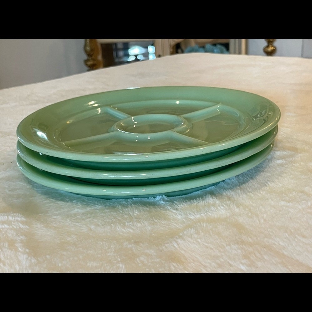 Vintage Fire King Jadeite Divided Plates Sold Individually Etsy Canada