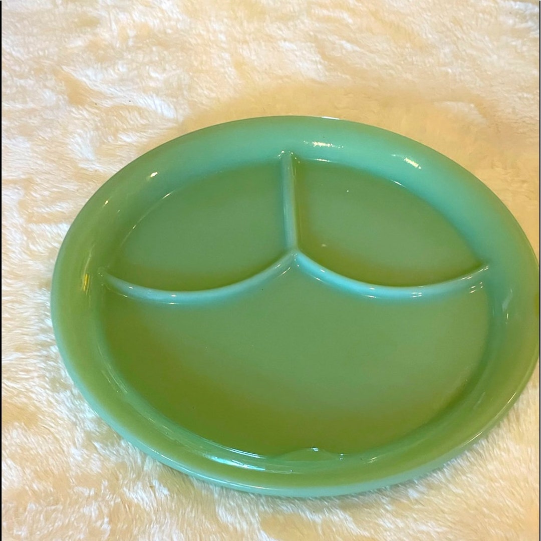 Vintage Fire King Jadeite Divided Plate. Three Section. Etsy