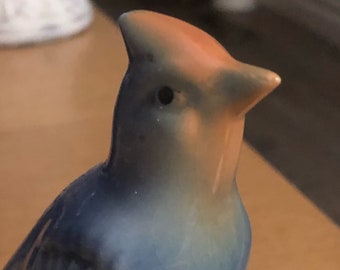 Vintage Ceramic Bird on a Perch Figurine